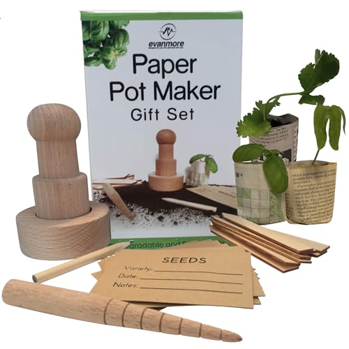 Paper Pot Maker Gardening Set - Alles, was Sie brauchen, um Ihre eigenen biologisch abbaubaren Töpfe für Pflanzen & Setzlinge aus Alten Zeitungen zu Machen & Pflanzen zu bepflanzen Paper Pot Maker Gardening Set - Alles, was Sie brauchen, um Ihre eigenen biologisch abbaubaren Töpfe für Pflanzen & Setzlinge aus Alten Zeitungen zu Machen & Pflanzen zu bepflanzen von Evanmore