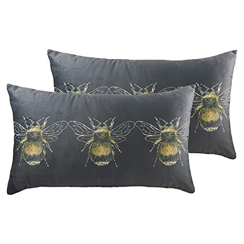 Evans Lichfield GoldBee Twin Pack-Polyester gefüllte Kissen, Grau, 30 x 50cm, 2 von Evans Lichfield