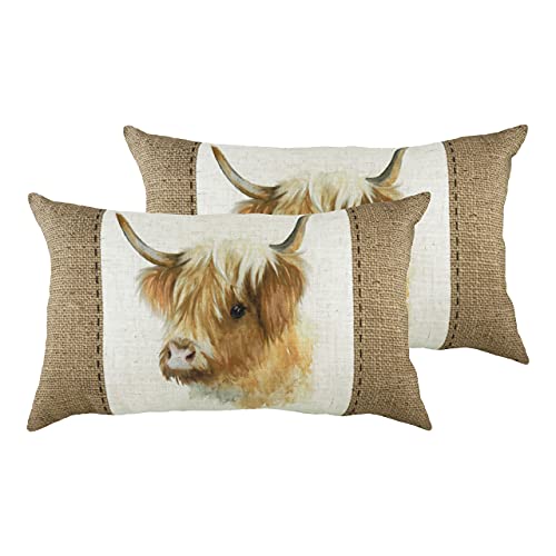 Evans Lichfield Hessische Kuh-Twin-Pack-Feder gefüllte Kissen, Weiß, 30 x 50cm, 2 Evans Lichfield Hessische Kuh-Twin-Pack-Feder gefüllte Kissen, Weiß, 30 x 50cm, 2 von Evans Lichfield