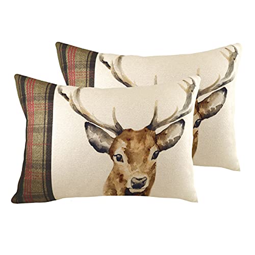 Evans Lichfield Hunter Hirsch Twin Pack Polyester gefüllte Kissen, Multi, 40 x 60cm, 2 von Evans Lichfield