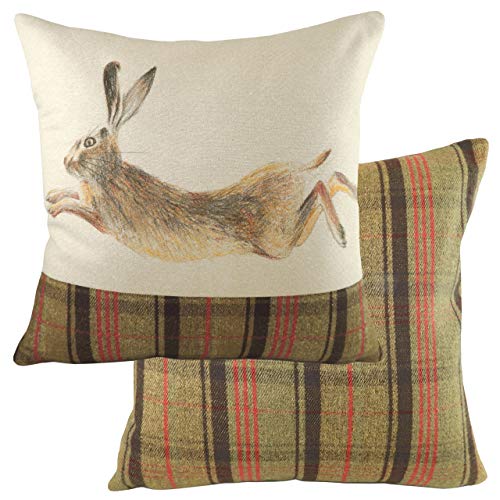 Evans Lichfield Hunter Kissenbezug Springender Hase, Mehrfarbig, 43 x 43 cm von Evans Lichfield