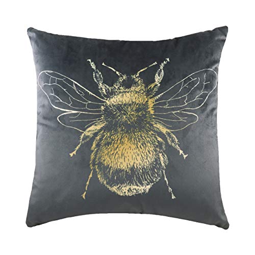 Evans Lichfield Kissen mit Federfüllung, Bienen-Design, Grau, 43 x 43 cm von Evans Lichfield