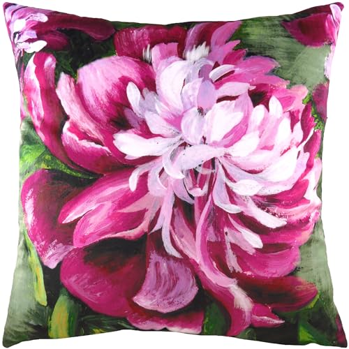Evans Lichfield Kissen mit Winterblumen, Pfingstrosen, Samt, Federn, gefüllt von Evans Lichfield