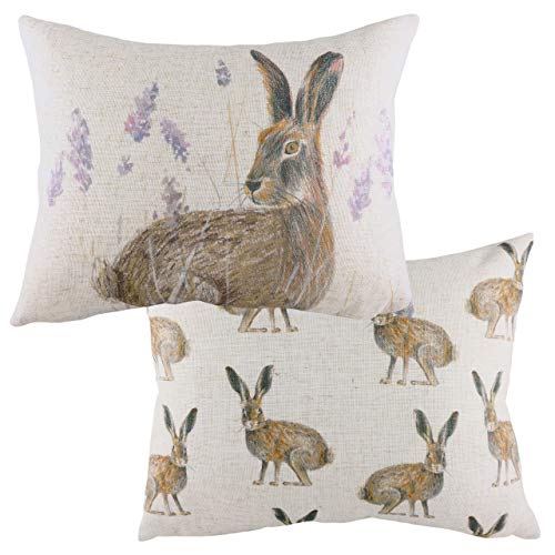 Evans Lichfield Kissen mit stehender Hase, Polyester gefüllt, Mehrfarbig, 43 x 33cm von Evans Lichfield