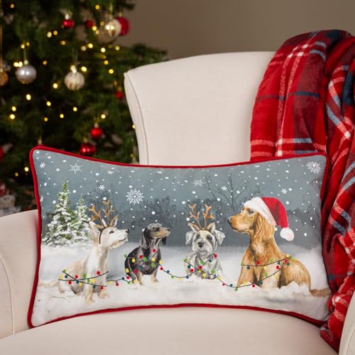 Evans Lichfield Kissen mit weihnachtlichem Hundemotiv, gefüllt, Polyester von Evans Lichfield
