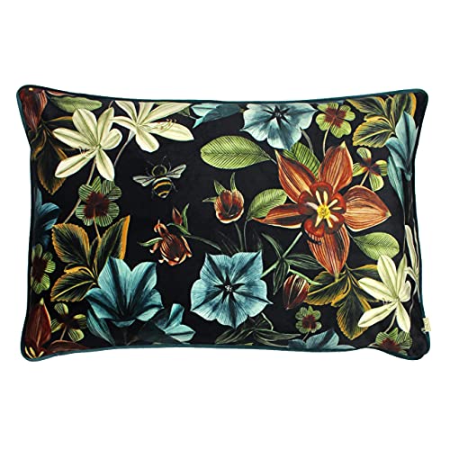 Evans Lichfield Mitternachtsgarten Aquilegia Polyester gefülltes Kissen, Teal, 40 x 60cm von Evans Lichfield