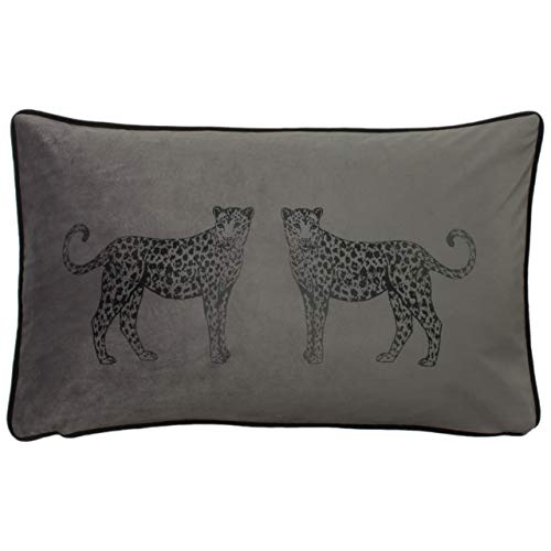 Evans Lichfield Savannah Leoparden Polyester gefülltes Kissen, Stahl, 30 x 50cm von Evans Lichfield