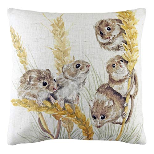 Evans Lichfield Woodland Fieldmice Kissen, Federfüllung, 43 x 43 cm, Mehrfarbig von Evans Lichfield