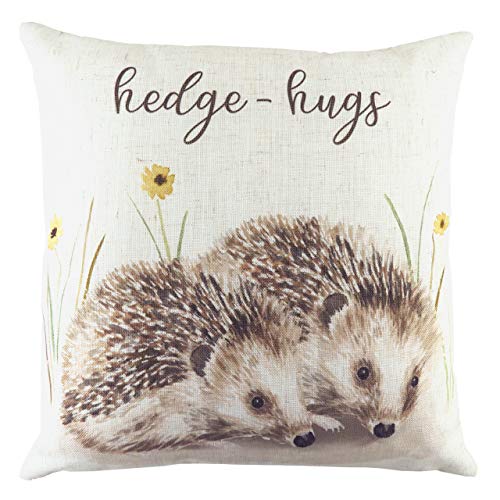 Evans Lichfield Woodland Hedgehugs Kissen, Federfüllung, Mehrfarbig, 43 x 43 cm von Evans Lichfield