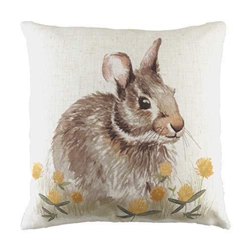 Evans Lichfield Woodland Kissen, Hase, Federfüllung, 43 x 43 cm, Weiß von Evans Lichfield