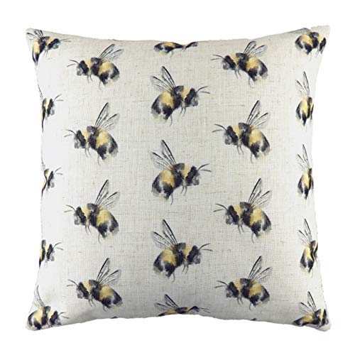 Evans Lichfield Bee You Repeat Kissen mit Polyester-Füllung, weiß, 43 x 43 cm von Evans Lichfield