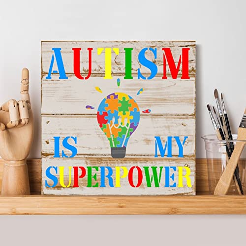 Evans1nism Autism Is My Superpower Holzschild Autismus Leben Holz Hängeschild Autismus Akzeptanz Christian Home Wanddekoration Lustiges Bauernhaus Deko für Wohnzimmer Badezimmer Küche Schlafzimmer Evans1nism Autism Is My Superpower Holzschild Autismus Leben Holz Hängeschild Autismus Akzeptanz Christian Home Wanddekoration Lustiges Bauernhaus Deko für Wohnzimmer Badezimmer Küche Schlafzimmer von Evans1nism