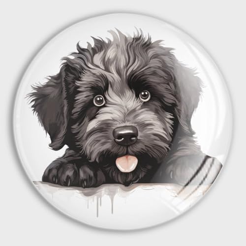 Evans1nism Bouvier Des Flandres Kühlschrankmagnete aus Glas, Motiv: Hund, Hund, Tier, kleiner Magnet, starker Magnet, bunt, für Kühlschrank, Whiteboard, Schrank, Büro, Küche, Tafel von Evans1nism