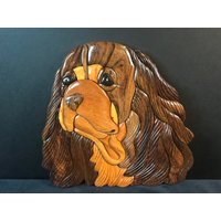 Wunderschön Handgefertigte 3 Dimensionale Intarsia Holz Art Cavalier King Charles Spaniel Dog Sign Wall Plaque Ckcs von EvansWorkshopStore