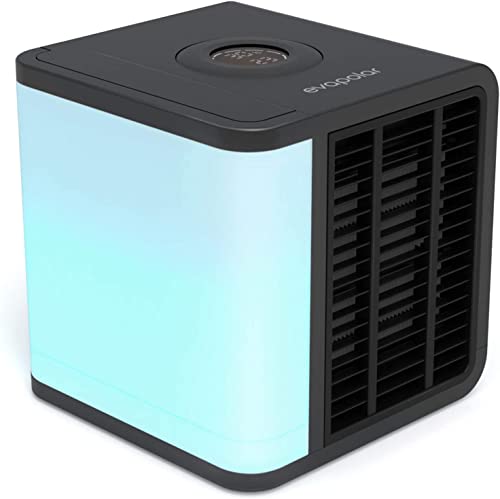 Evapolar evaLIGHT Plus Luftkühler & Luftbefeuchter - Tragbarer Kühl-Ventilator mit Vollspektrum-LED-Hintergrundbeleuchtung - Flüsterleise, einfach zu bedienen, stilvoll, effizient - Schwarz, EV-1500 von EVAPOLAR