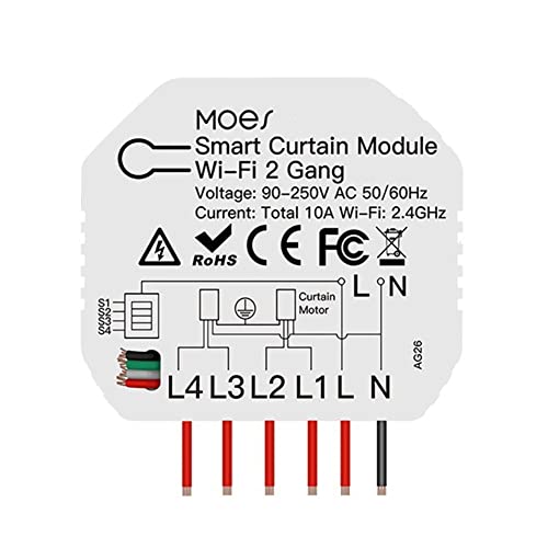 Evarbuild Tuya Smart WiFi 2 Doppel Vorhang Jalousie Schaltermodul Rollladen Elektromotor Smart Life App mit Haus Evarbuild Tuya Smart WiFi 2 Doppel Vorhang Jalousie Schaltermodul Rollladen Elektromotor Smart Life App mit Haus von Evarbuild