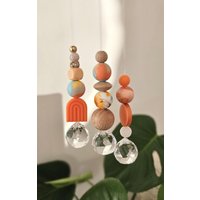 Schwebender Sonnenfänger Skandi Orange/Bunt Suncatcher Geschenkidee Sonnenkristall Sommerdeko Wanddeko Fensterdeko Danke von EvasDecoArt