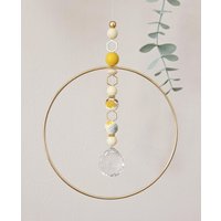 Sonnenfänger Skandi Beige/Gold/Grün Metallring Suncatcher Sommerdeko Deko Sonnenkristall Mobile Wanddeko Fensterdeko Sonnenfänger Skandi Beige/Gold/Grün Metallring Suncatcher Sommerdeko Deko Sonnenkristall Mobile Wanddeko Fensterdeko von EvasDecoArt