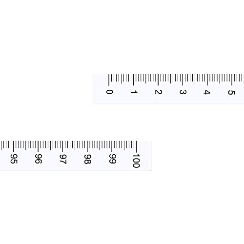 Maßband mit selbstklebender Rückseite, 100 cm, Maßband zum vertikalen Ablesen, Stab auf Werkbank-Lineal (transparent) von Evazory