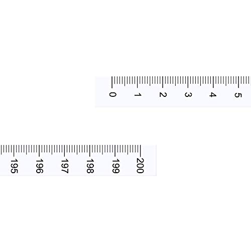 Maßband mit selbstklebender Rückseite, 200 cm, Maßband zum vertikalen Ablesen, Stab auf Werkbank-Lineal (transparent) von Evazory