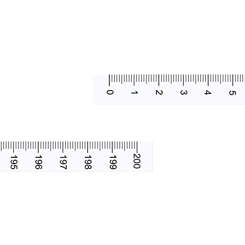 Maßband mit selbstklebender Rückseite, 200 cm, Maßband zum vertikalen Ablesen, Stab auf Werkbank-Lineal (weiß) von Evazory