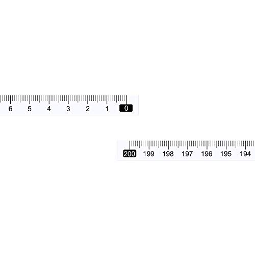 Maßband mit selbstklebender Rückseite, 200 cm von rechts nach links zum Ablesen von Maßbändern auf Werkbank-Lineal (transparent) von Evazory