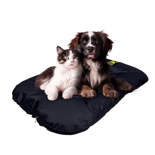 EVE Textile Hundebett | Katzenbett | Hundekorb | Katzenkorb | Hundebetten | Katzenbetten | Hundekörbchen | Katzenkörbchen | Hundekissen | Katzenkissen | 100x120x5 cm (Schwarz) von Eve Textile GmbH