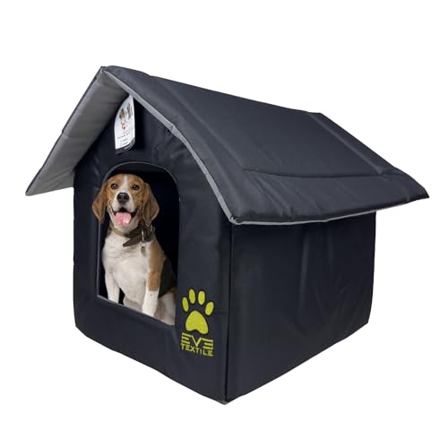 EVE Textile Hundehütte | Katzenhütte | Hundehaus | Katzenhaus | Hundehöhle | Katzenhöhle | Dog House | Cat House | Pet House | Kühlende Hütte | Atmungsaktives Haus | 45x45x45 cm (Schwarz) von Eve Textile GmbH