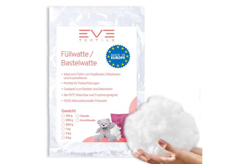 Eve Textile GmbH Kissenfüllung Füllwatte Weich Polyester Füllung Kissen Kuscheltiere DIY-Projekte, Perlenfüllwatte Formstabil Waschbar & Hypoallergen Trocknergeeignet von Eve Textile GmbH