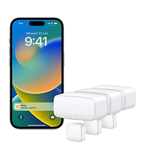 Eve Door & Window (Matter) 3er Set – Smarter Kontaktsensor für Türen & Fenster, Haussicherheit, Automatisierungen, zukunftssicher mit Matter & Thread, Apple HomeKit, Alexa, Google Home, SmartThings von Eve