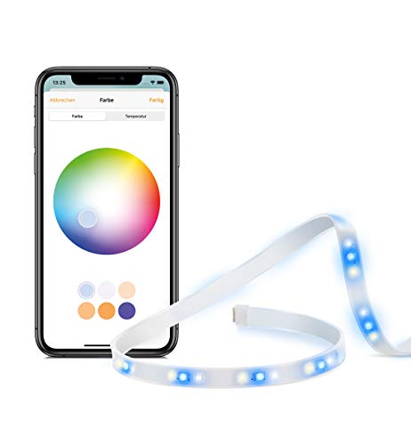 Eve Light Strip – Smarter LED-Lichtstreifen, 2 m, weiß & Farbe (RGB), 1800 lm, dimmbar, selbstklebend, keine Bridge erforderlich, WiFi, App-Steuerung, Apple HomeKit von Eve