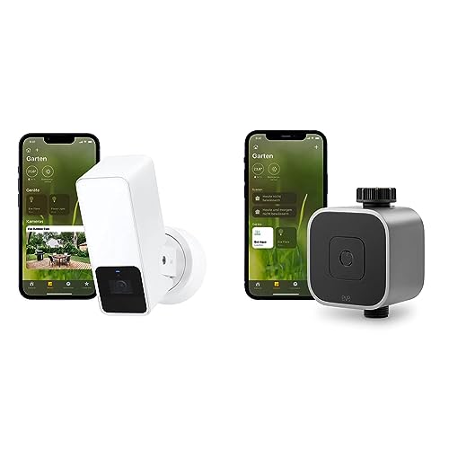 Eve Outdoor Cam (White Edition) – Smarte Überwachungskamera & Aqua – Smarte Bewässerungssteuerung per App oder Siri von Eve