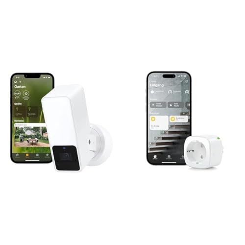 Eve Outdoor Cam White Edition – Smarte Überwachungskamera & Energy Matter – Smarte Steckdose von Eve
