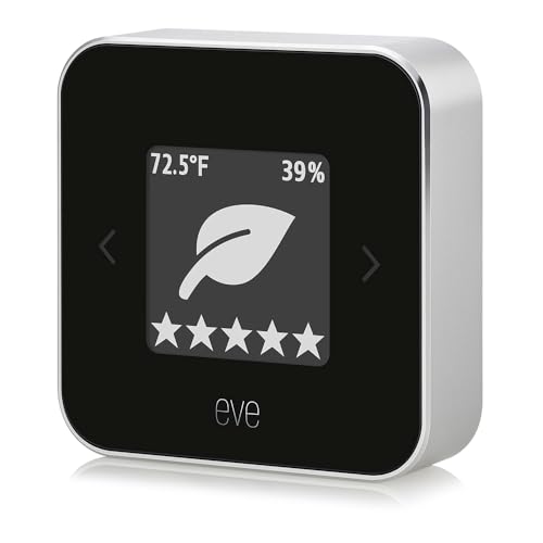 Eve Raum: Luftqualitätssensor zur Überwachung der Luftqualität (VOC), Temperatur und Luftfeuchtigkeit, Apple HomeKit-Technologie, Bluetooth, Gewinde von Eve