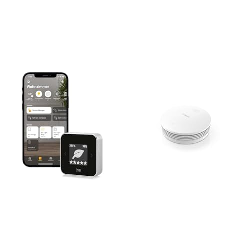 Eve Room – Raumklima- & Luftqualitäts-Monitor für saubere und gesunde Luft & Bosch Smart Home Rauchmelder II, mit App-Funktion und austauschbarer Batterie, kompatibel mit Apple HomeKit von Eve