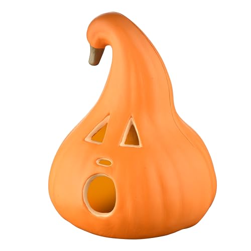 Evelyne Halloween-Dekoration - beleuchtetes Jack-O'-Lantern Geistergesicht mit gebogenem Stiel - Indoor Tischplatte Herbst Dekor Kürbis - süßer gruseliger Herbstakzent für Zuhause oder Büro Evelyne Halloween-Dekoration - beleuchtetes Jack-O'-Lantern Geistergesicht mit gebogenem Stiel - Indoor Tischplatte Herbst Dekor Kürbis - süßer gruseliger Herbstakzent für Zuhause oder Büro von Evelyne