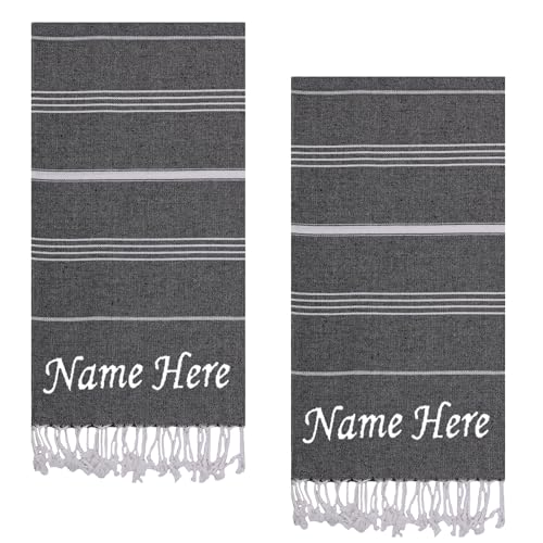 Evelynen Personalisiert Saunatuch Hamamtuch groß 100x180 [2er Pack] Strandtuch Saunahandtuch Badetuch Duschtuch Strandhandtuch XXL Recycelte Baumwolle Damen & Herren von Evelynen Home