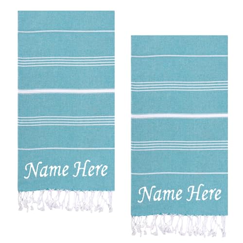 Evelynen Personalisiert Saunatuch Hamamtuch groß 100x180 [2er Pack] Strandtuch Saunahandtuch Badetuch Duschtuch Strandhandtuch XXL Recycelte Baumwolle Damen & Herren von Evelynen Home