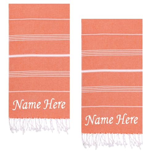 Evelynen Personalisiert Saunatuch Hamamtuch groß 100x180 [2er Pack] Strandtuch Saunahandtuch Badetuch Duschtuch Strandhandtuch XXL Recycelte Baumwolle Damen & Herren von Evelynen Home