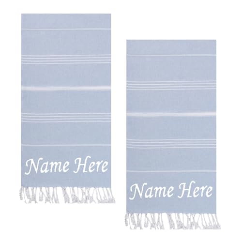 Evelynen Personalisiert Saunatuch Hamamtuch groß 100x180 [2er Pack] Strandtuch Saunahandtuch Badetuch Duschtuch Strandhandtuch XXL Recycelte Baumwolle Damen & Herren von Evelynen Home