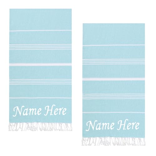 Evelynen Personalisiert Saunatuch Hamamtuch groß 100x180 [2er Pack] Strandtuch Saunahandtuch Badetuch Duschtuch Strandhandtuch XXL Recycelte Baumwolle Damen & Herren von Evelynen Home