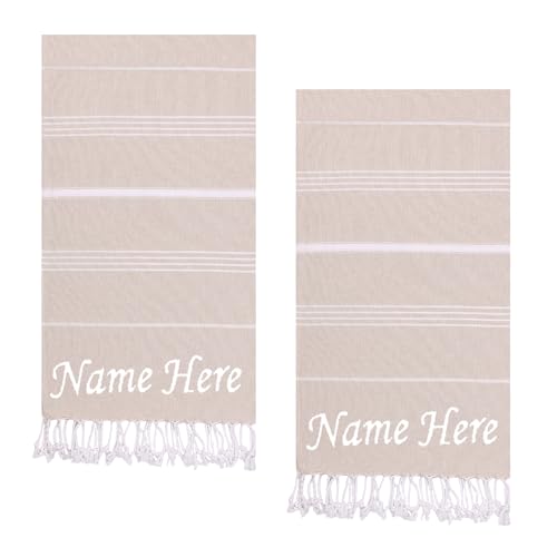Evelynen Personalisiert Saunatuch Hamamtuch groß 100x180 [2er Pack] Strandtuch Saunahandtuch Badetuch Duschtuch Strandhandtuch XXL Recycelte Baumwolle Damen & Herren von Evelynen Home