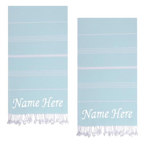 Evelynen Personalisiert Saunatuch Hamamtuch groß 100x180 [2er Pack] Strandtuch Saunahandtuch Badetuch Duschtuch Strandhandtuch XXL Recycelte Baumwolle Damen & Herren von Evelynen Home