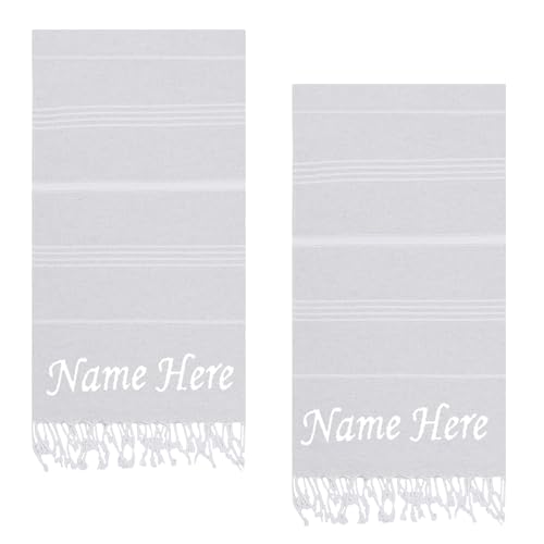 Evelynen Personalisiert Saunatuch Hamamtuch groß 100x180 [2er Pack] Strandtuch Saunahandtuch Badetuch Duschtuch Strandhandtuch XXL Recycelte Baumwolle Damen & Herren von Evelynen Home