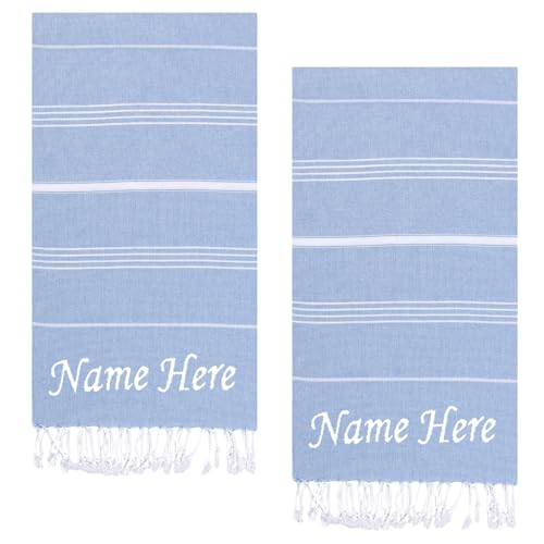 Evelynen Personalisiert Saunatuch Hamamtuch groß 100x180 [2er Pack] Strandtuch Saunahandtuch Badetuch Duschtuch Strandhandtuch XXL Recycelte Baumwolle Damen & Herren von Evelynen Home