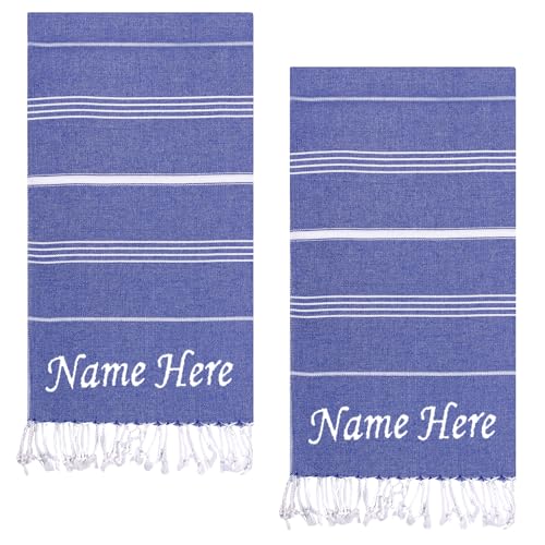 Evelynen Personalisiert Saunatuch Hamamtuch groß 100x180 [2er Pack] Strandtuch Saunahandtuch Badetuch Duschtuch Strandhandtuch XXL Recycelte Baumwolle Damen & Herren von Evelynen Home