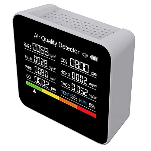 Evenden 1 Stück 9-In-1-Luftqualitätsmessgerät TVOC HCHO PM2,5 PM1,0 PM10 Temperatur-Feuchtigkeitserkennung von Evenden