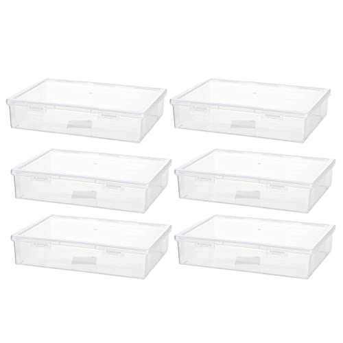 Evenden 6 StüCk 27,9 X 20,3 X 5,1 cm Kunststoff-Aufbewahrungsbox mit Deckel, Mehrzweck-Bastel-Organizer, KunststoffbehäLter, Durchsichtiges FedermäPpchen von Evenden