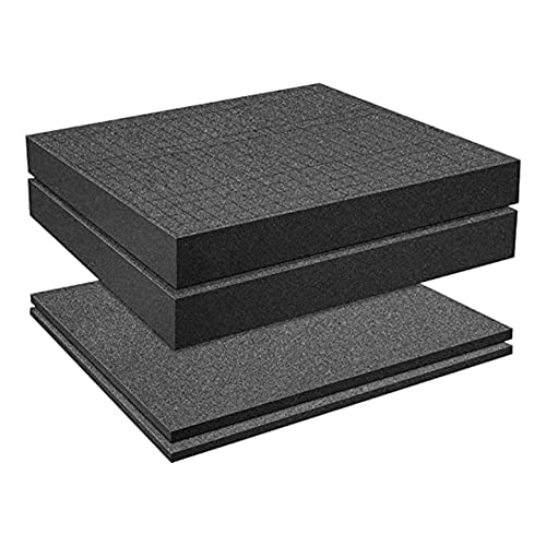 Evenden Gitterschaum-WüRfelschaum, 2 StüCk 300 X 300 X 50 Mm/2 StüCk 300 X 300 X 10 Mm, Schaumstoff für Werkzeugkasten, Kamerakoffer, Koffereinsatz, Werkzeug von Evenden