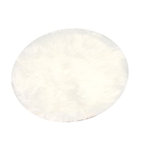 Evenden Nachahmung Schaffell 30 × 30cm weichen Flauschigen Langen Haaren dekorative Kissen Sofakissen (Runde) von Evenden